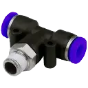 Tube To Male Tee Center Thread 6mm 1/4(Air Fitting)